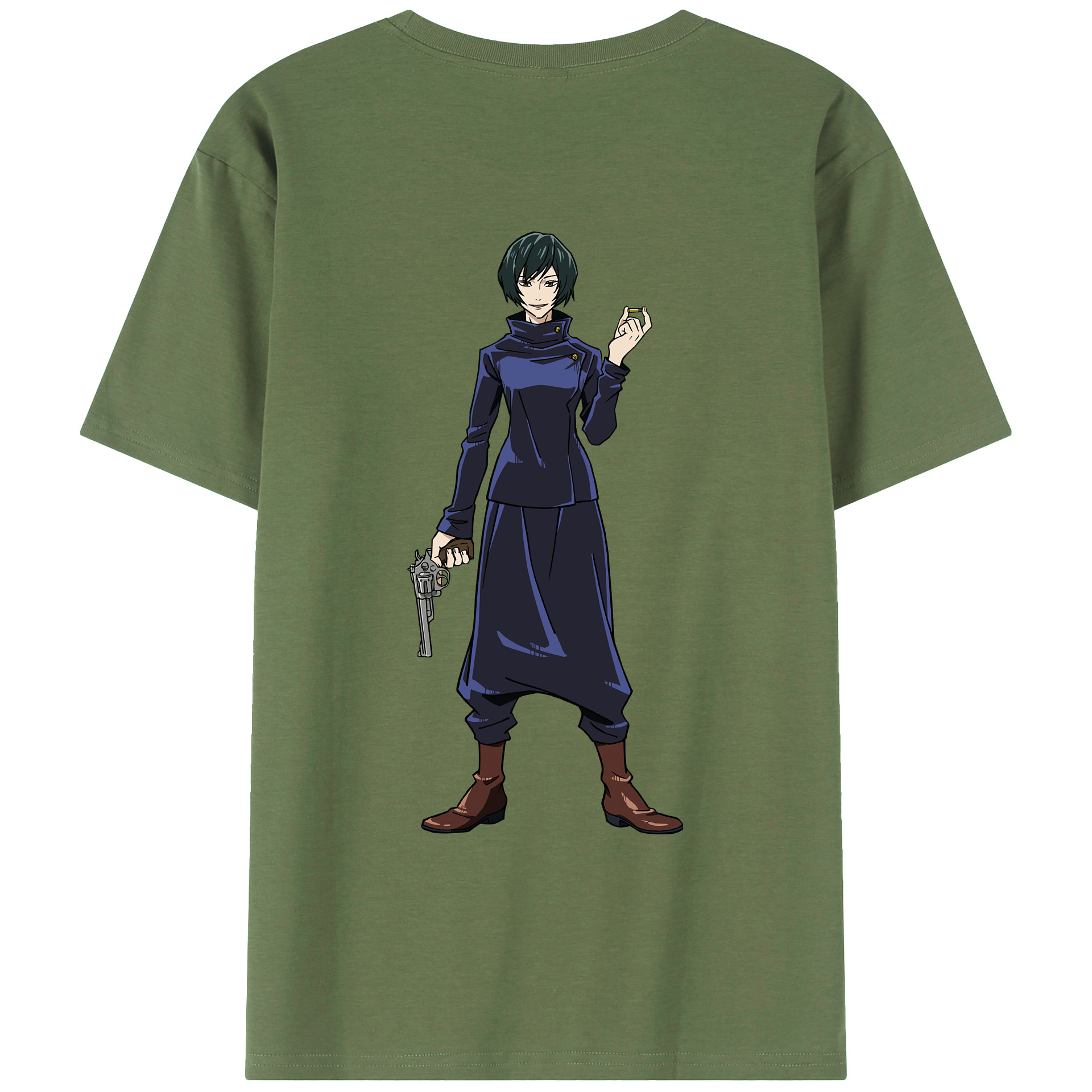 （画像用） 呪術廻戦 Jujutsu Kaisen 綿100％ メンズ半袖Tシャツ（バックプリント） 通気性